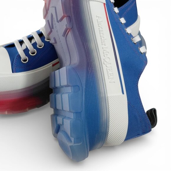 Alexander Mcqueen Men Tread Slick Blue & Red Low Top Sneakers EU 43.5  US 10.5 main image 9